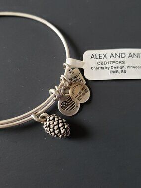 Alex and Ani NWT Silver Tone Pinecone Bracelet 647